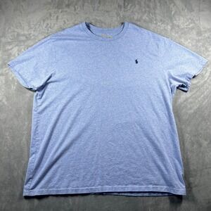 Polo Ralph Lauren T Shirt Mens 2XB Blue Heather Pony Logo Short Sleeve